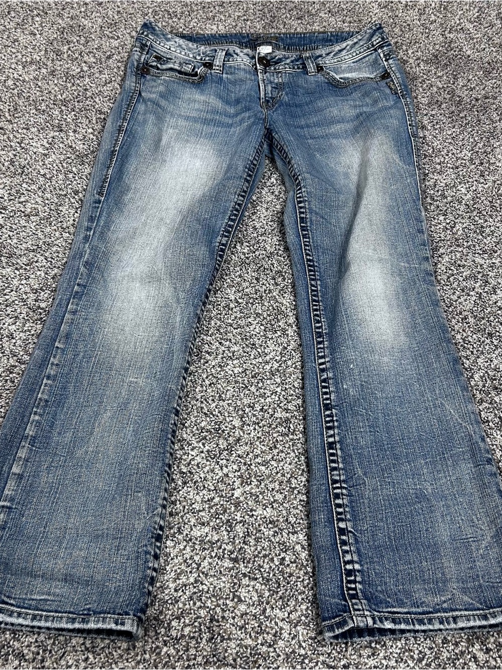 Y2K Silver Jeans Lola Women 31/31 Low Rise Bootcut Stretch Western Rodeo